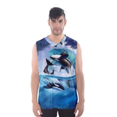 Orca Wave Water Underwater Sky Men s Basketball Tank Top by uniart180623