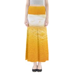 Texture Pattern Macro Glass Of Beer Foam White Yellow Full Length Maxi Skirt by uniart180623