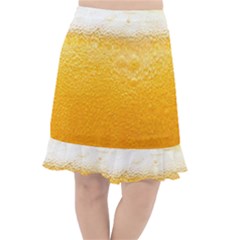 Texture Pattern Macro Glass Of Beer Foam White Yellow Fishtail Chiffon Skirt by uniart180623