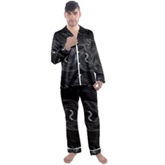 Abstract Mandala Twirl Men s Long Sleeve Satin Pajamas Set by uniart180623
