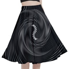 Abstract Mandala Twirl A-line Full Circle Midi Skirt With Pocket by uniart180623