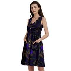 Manadala Twirl Abstract Sleeveless Dress With Pocket by uniart180623