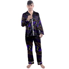 Manadala Twirl Abstract Men s Long Sleeve Satin Pajamas Set