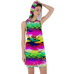 Waves Of Color Racer Back Hoodie Dress by uniart180623