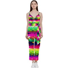 Waves Of Color V-neck Camisole Jumpsuit by uniart180623
