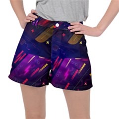 Colorful Abstract Background Creative Digital Art Colorful Geometric Artwork Women s Ripstop Shorts by uniart180623