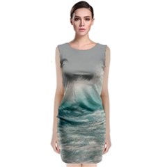 Big Storm Wave Classic Sleeveless Midi Dress