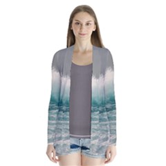 Big Storm Wave Drape Collar Cardigan by uniart180623