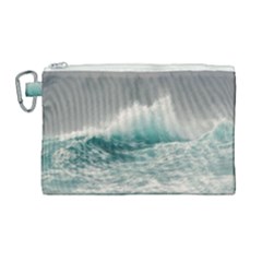 Big Storm Wave Canvas Cosmetic Bag (large)