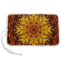 Abstract Gold Mandala Yellow Pen Storage Case (m) by uniart180623