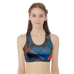 Minimalist Abstract Shaping Abstract Digital Art Minimalism Sports Bra With Border by uniart180623