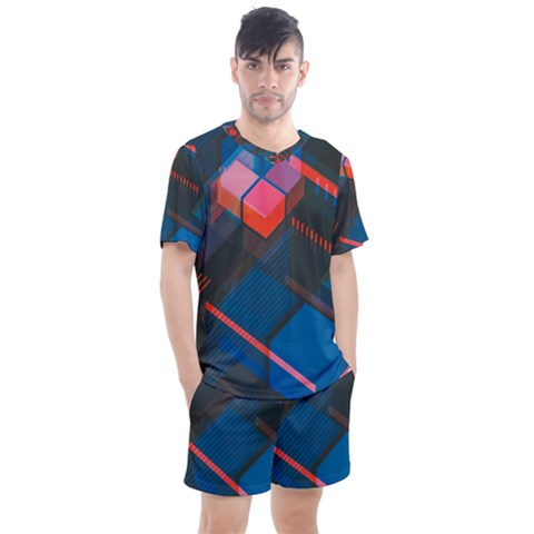 Minimalist Abstract Shaping Abstract Digital Art Minimalism Men s Mesh Tee And Shorts Set by uniart180623