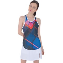 Minimalist Abstract Shaping Abstract Digital Art Minimalism Racer Back Mesh Tank Top by uniart180623