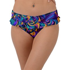 Colorful Waves Abstract Waves Curves Art Abstract Material Material Design Frill Bikini Bottoms by uniart180623