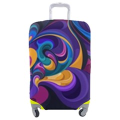 Colorful Waves Abstract Waves Curves Art Abstract Material Material Design Luggage Cover (medium) by uniart180623