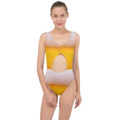 Beer Texture Liquid Bubbles Center Cut Out Swimsuit by uniart180623