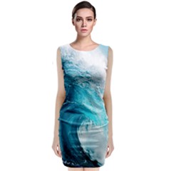 Tsunami Big Blue Wave Ocean Waves Water Classic Sleeveless Midi Dress