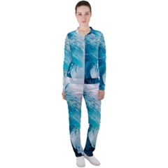 Tsunami Big Blue Wave Ocean Waves Water Casual Jacket And Pants Set by uniart180623