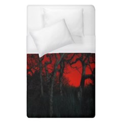 Dark Forest Jungle Plant Black Red Tree Duvet Cover (single Size) by uniart180623