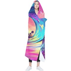 Retro Wave Ocean Wearable Blanket