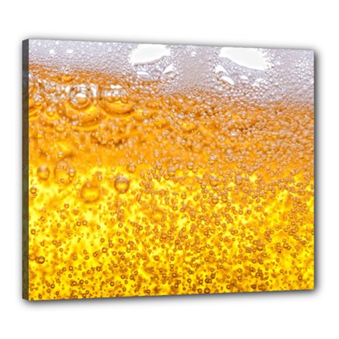 Texture Pattern Macro Glass Of Beer Foam White Yellow Bubble Canvas 24  X 20  (stretched) by uniart180623