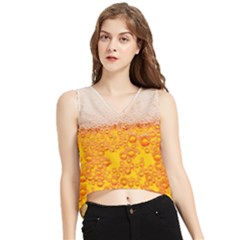 Beer Texture Drinks Texture V-neck Cropped Tank Top by uniart180623