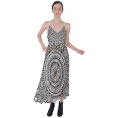 Mandala Circles Drawing Pattern Tie Back Maxi Dress