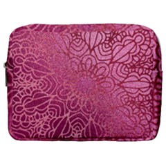 Pink Mandala Glitter Bohemian Girly Glitter Make Up Pouch (large)