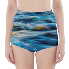 Waves Abstract Waves Abstract High-waisted Bikini Bottoms by uniart180623