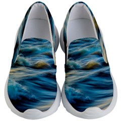 Waves Abstract Waves Abstract Kids Lightweight Slip Ons by uniart180623