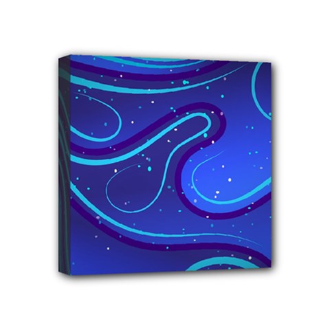 Spiral Shape Blue Abstract Mini Canvas 4  X 4  (stretched) by uniart180623