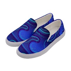 Spiral Shape Blue Abstract Women s Canvas Slip Ons by uniart180623