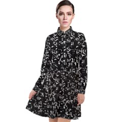 Abstract Secred Code Long Sleeve Chiffon Shirt Dress