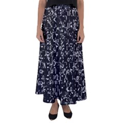 Abstract Secred Code Flared Maxi Skirt