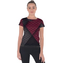 Red Black Abstract Pride Abstract Digital Art Short Sleeve Sports Top 