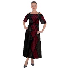 Red Black Abstract Pride Abstract Digital Art Shoulder Straps Boho Maxi Dress 