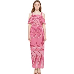 Pink Roses Pattern Floral Patterns Draped Sleeveless Chiffon Jumpsuit