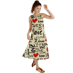 Love Abstract Background Textures Creative Grunge Summer Maxi Dress