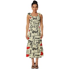 Love Abstract Background Textures Creative Grunge Tie-strap Tiered Midi Chiffon Dress by uniart180623