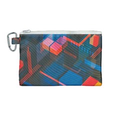 Minimalist Abstract Shaping Abstract Digital Art Canvas Cosmetic Bag (medium)
