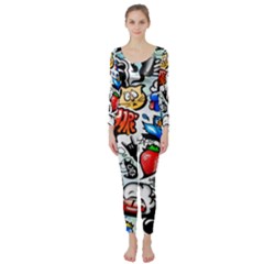 Graffiti Art Cartoon Comic Long Sleeve Catsuit