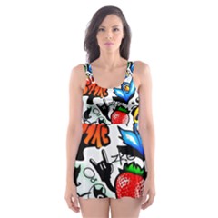 Graffiti Art Cartoon Comic Skater Dress Swimsuit by uniart180623