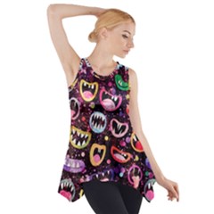 Funny Monster Mouths Side Drop Tank Tunic by uniart180623