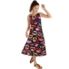 Funny Monster Mouths Summer Maxi Dress