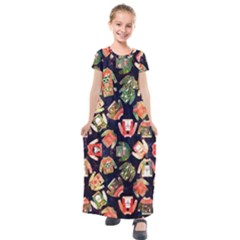 Ugly Christmas Kids  Short Sleeve Maxi Dress