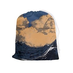 Waves Aesthetic Ocean Retro Sea Vintage Drawstring Pouch (xl)