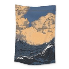 Waves Aesthetic Ocean Retro Sea Vintage Small Tapestry by uniart180623