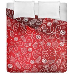 Christmas Pattern Red Duvet Cover Double Side (california King Size) by uniart180623