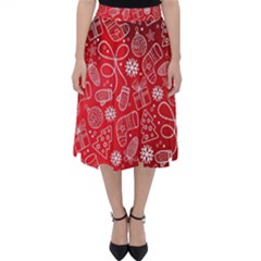 Christmas Pattern Red Classic Midi Skirt by uniart180623