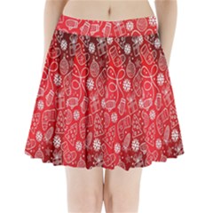 Christmas Pattern Red Pleated Mini Skirt by uniart180623